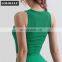 Wholesale Ribbed V Neck Crop Women Tank Tops High Elastic Gym Casual Sports Vest