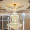 Luxury 4-Tier Antique Cast Iron Lantern with Gold Chrome Finish Big Crystal Empire Pendant Chandelier LED Light for Hotel Lobby