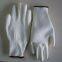 white polyester 13 gauge knitted pu palm coated anti-static safety work gloves for light industrial workers