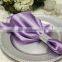 Polyester satin table napkin with ring for wedding, turquoise color