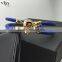 2016 Width Latest Charm Genuine Leather Bracelet Stainless Steel Black Skull Clasps Blue Stingray Bracelet