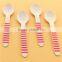 Eco-friendly 10 Color Striped Birch Wooden Spoon/Beaded Spoon/Honey Spoon For party