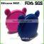 Cute bear shape metal clip girls wallet silicone coin purse for promotion