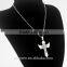 New Fashion Men's Women's Charm Stainless Steel Angel Wings Cross Pendant Necklace