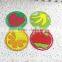 small order plastic soft pvc fruit design coaster