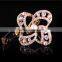 Gold plated zinc alloy white pearl rhinestine four leaf clover lucky scarf clip brooch