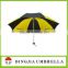 plastic handle pongee fabir high quality 6 fold umbrella