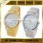 Fashion unisex Quartz Watch Gold Light Metal Mesh Watch Wristwatch Milanese buckle