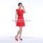 Free sample supply simple red color one piece formal dress patterns for ladies