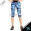 Hot Selling Cropped Capri Tights Blue Butterfly Yoga Pants