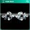 5MM 2MM Clear Crystal Rhinestone Ribbon Rhodium Metal Pair Buckle