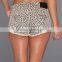 2015 popular young lady leopard grain sexy women short jeans JXQ191