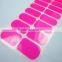 Custom neon pink nail polish sticker waterproof nail sticker decal florescent nail strips nail art manufacturer