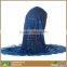 Womens navy blue shimmer hot arab muslim hijab scarf