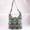 2721 Best sale ladies crochet flower-motived canvas handbags display girls hand bag