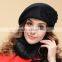 Women Vintage Winter Floral Fascinator Felt Wool Beret Hat Cloche Bowler Cap