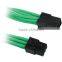 PCI Express 6 pin PCIe Connector 6 Wire GPU Extension Sleeved Cable (45cm, Green / Black)