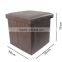 Store More Leather Folding Storage Stool With Buttons