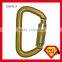 35KN Metal Steel Captive Pin Small D Type For Rescue Safety Carabiner