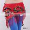 Tribal belly dance sequin hip scarf with tassels belly dance coins scarf