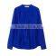 Hot sale ladies royal blue long sleeve ruffled fashion korean summer blouse