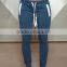 Navy Blue Cotton Polyester Spandex Womens Sweatpants Blank Design Tapered Jogger Pants Slim Fit Plain Ladies Joggers Gym Legging