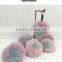 Love Heart letter real natural fox fur keyrings bag charm bag handbag