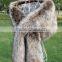 2016/2017 New Product Ladies Knitted Fur Trim Cashmere Cape with Fox Fur Cape and