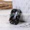 Resin & Shell Mosaic Dome Seals Cabochon Rectangle Black