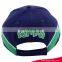 Custom fashion embroidery 100% cotton 6 panel baseball cap navy and green trim cap hat