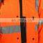 2017 Factory Supply High Visibility fluorescent orange Reflective Safety Raincoat with reflective strips