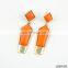 Orange pencil stub earrings fashion gold dangle earrings