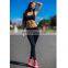 Women Workout Yoga Fitness Leggings High Waist Solid Pants Fitness Elastic Splicing Peach Heart Shaped Slimming Trousers