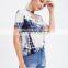 Women O Ring Chocker Neck Tie Dye T-shirt Latest Teenager Woman Summer Fashion Wear Custom Made