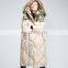 T-WJ018 Fall Winter New Women Down Elegant Fur Hooded Jacket Coat