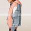 custom hooded inner denim jacket wasit coat hoodies jacket mens wholesale