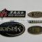 metal furniture label with embossed logo