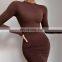 LAITE D2197 autumn&winter solid color women casual dresses ladies fashion bodycon sexy dresses