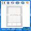 White frame office sliding glass window with build in blind