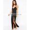Sexy plunging neckline maxi sleepwear for mature women