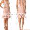 2016 Sexy V-neck Pierced Sleeveless 2 Piece Evening Party with Fashion Ruffle Bandage Boodycon women dress