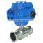 DKV one way 220v DC sanitary stainless steel 304 316 SMS standard Actuator electric tri clamp sanitary ball valve