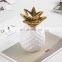 diy cute adult gold white pineapple shape ceramic money box coins piggy saving bank atm for party manufacturers