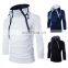 Custom-made men's cotton polyester pure white Zipper pullover Hoodie men's hoodie wholesale