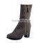 Hot Sale Lady Casual Round Toe Women's Zipper High Thick Heels RED BLUE PINK BLACK WHITE Platform Play Boots