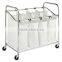 4 bags polyester fabric laundry basket with wheel