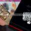 vintage antique brass plating colour metal alloy crystal scarf ring
