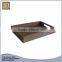 Wholesale 2 set of rustic trapezoidal solid wooden serving tray set