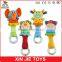 customize plush baby rattles toy cute animal shape soft baby rattles with transparent ring
