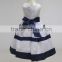 white and royal blue stripe little babay kids short skater dresses children's sleeveless summer casual dress 2016                        
                                                Quality Choice